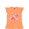 Stylish Flamingo Tee Shirt - Orange