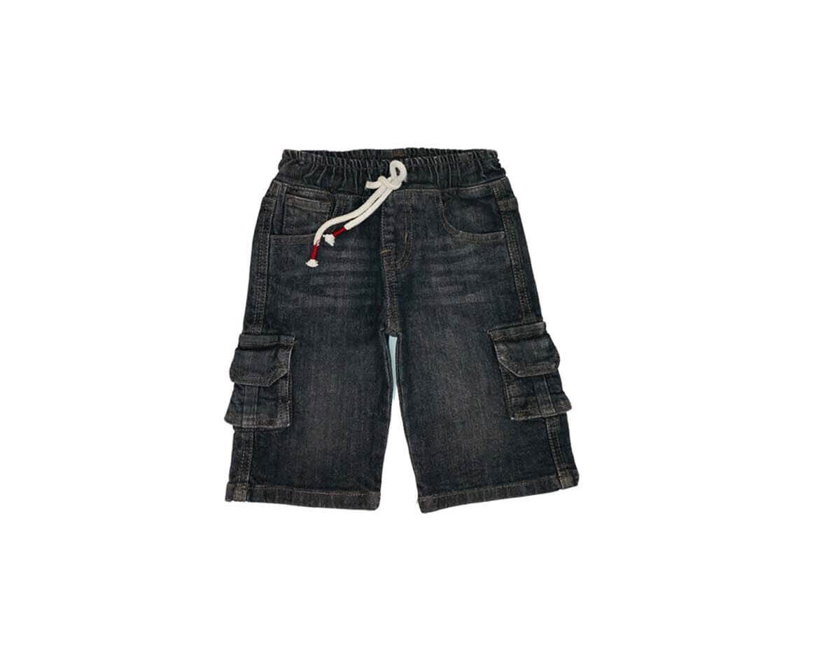 BS Cargo Denim Shorts – Charcoal – Baby Shark Kids