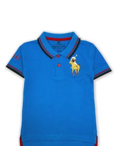 Boys Golf Polo Shirt - Sapphire Blue