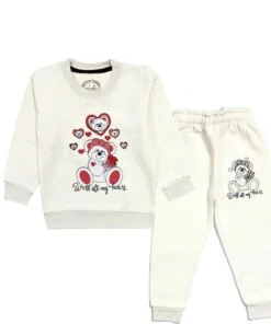 With All Hearts Bear Fleece Tracksuit - off White