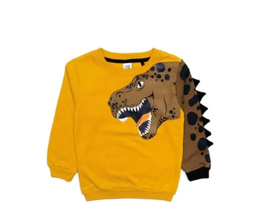 3D Wild Dinosaur Fleece Sweatshirt - Mustered