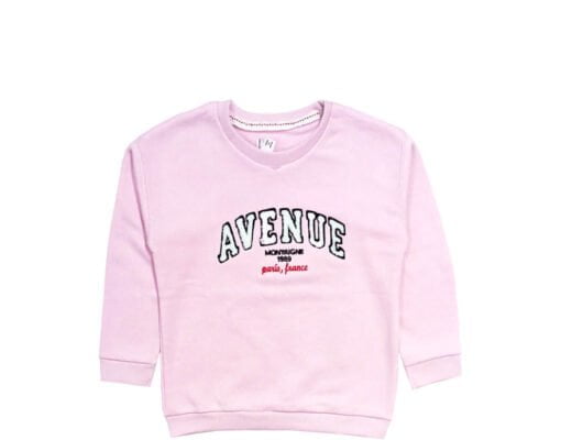 AVENUE Light Fleece Sweatshirt - Baby Pink