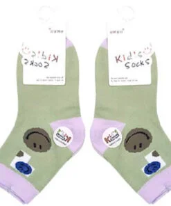 Cute Smiley Warm Cotton Socks for Kids Boys Girls Socks - Pistachio Green