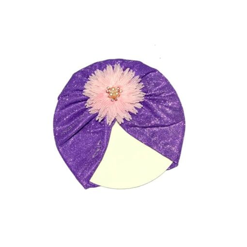 Flower Moon Light Turban Cap For Babies - Purple 1