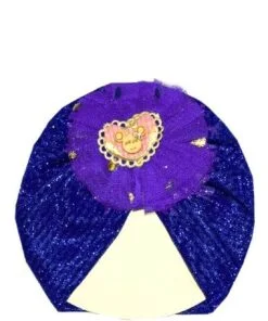 Minnie Net Flowers Moon Light Turban Cap For Babies - Royal Blue
