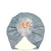 Minnie Net Flowers Moon Light Turban Cap For Babies - Silver