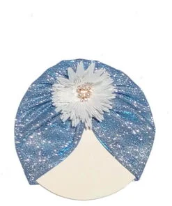 Flower Moon Light Turban Cap For Babies - Sky Blue