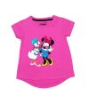possing Mickey With Sequence Bow Tee Shirt - Pink